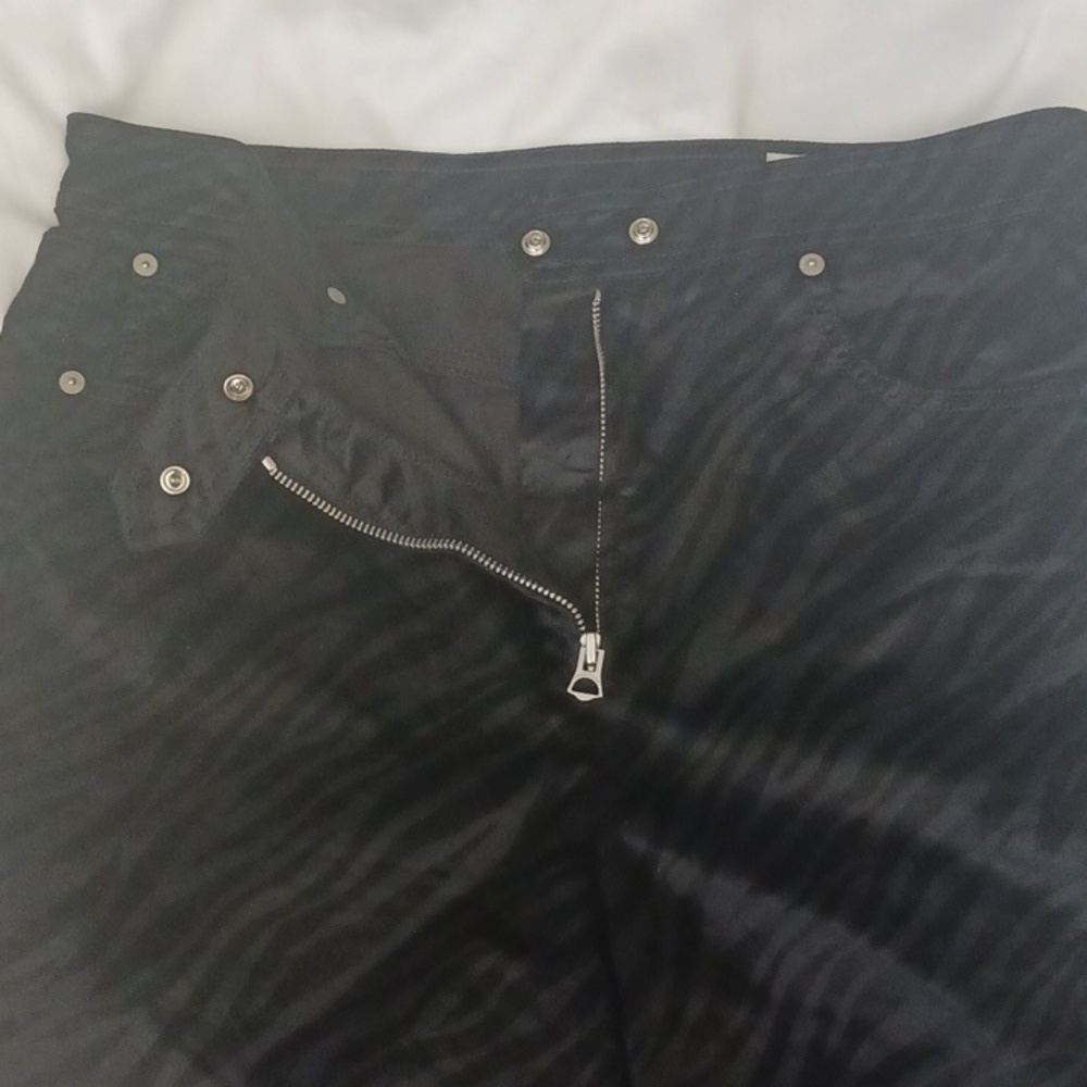 Rag & Bone Black Velvet Nina Zebra High Rise Exposed Zipper Skinny Jeans, Sz 31 - Picture 13 of 16
